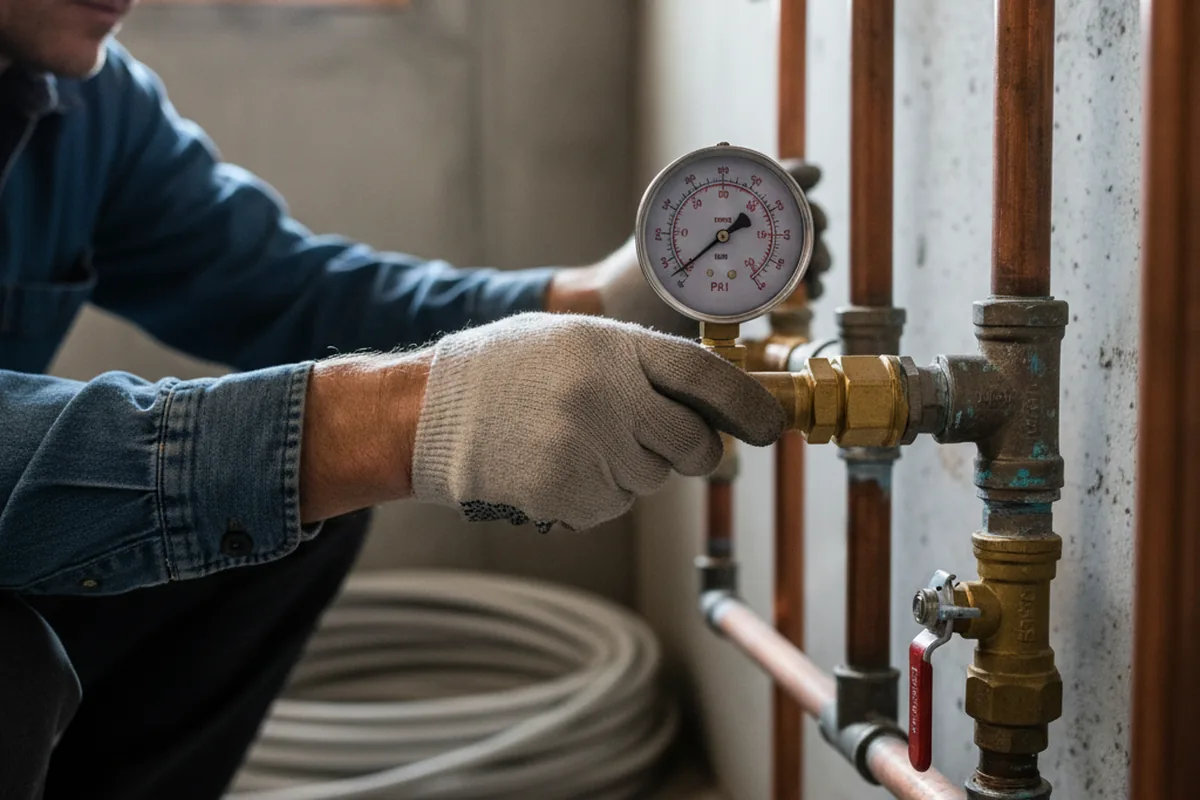 Pressure testing a repaired line during Water Line Repair in Clementon